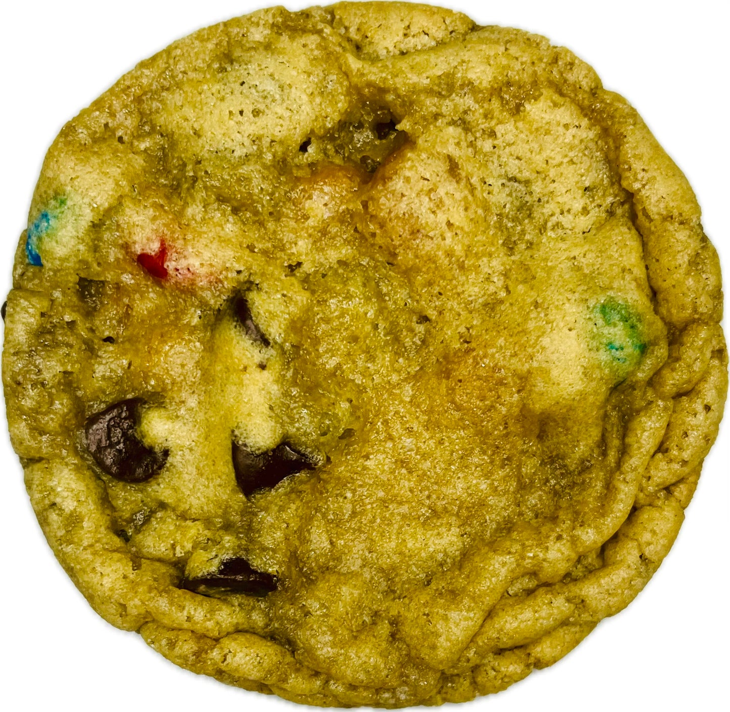 M and M cookie close up
